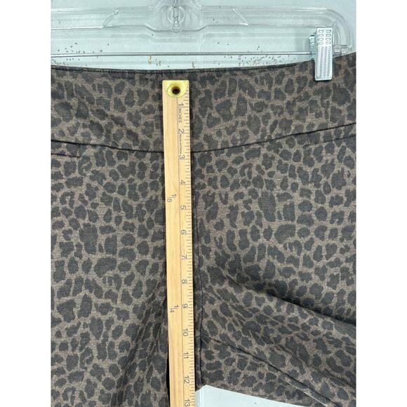 NY & Co Leopard Ponte Boot Cut Pant Stretch Large Petite - Picture 8 of 11